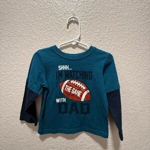 New Boy’s/Toddlers Garanimals LS Tee says Shhh…I’m Watching The Game With Dad*